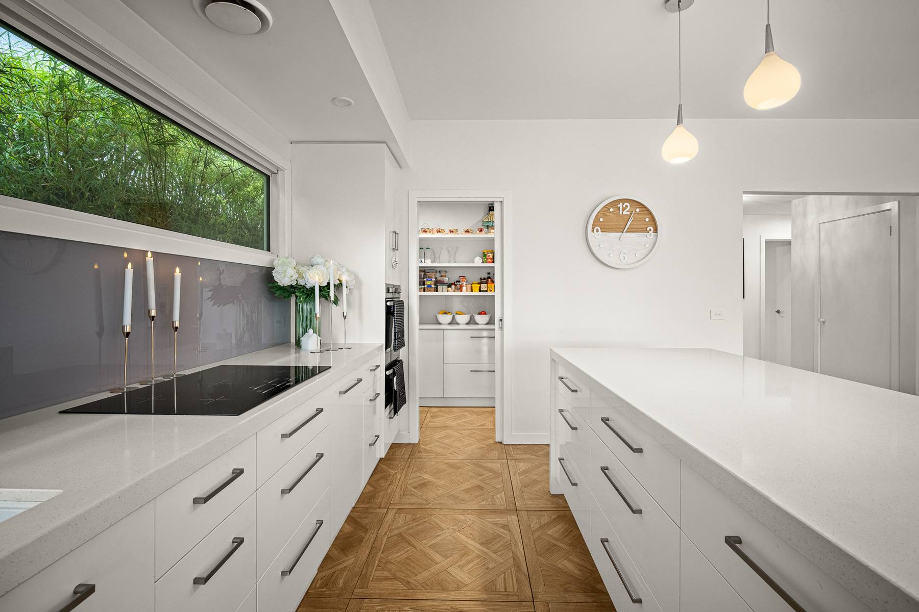 Hallway with garden view